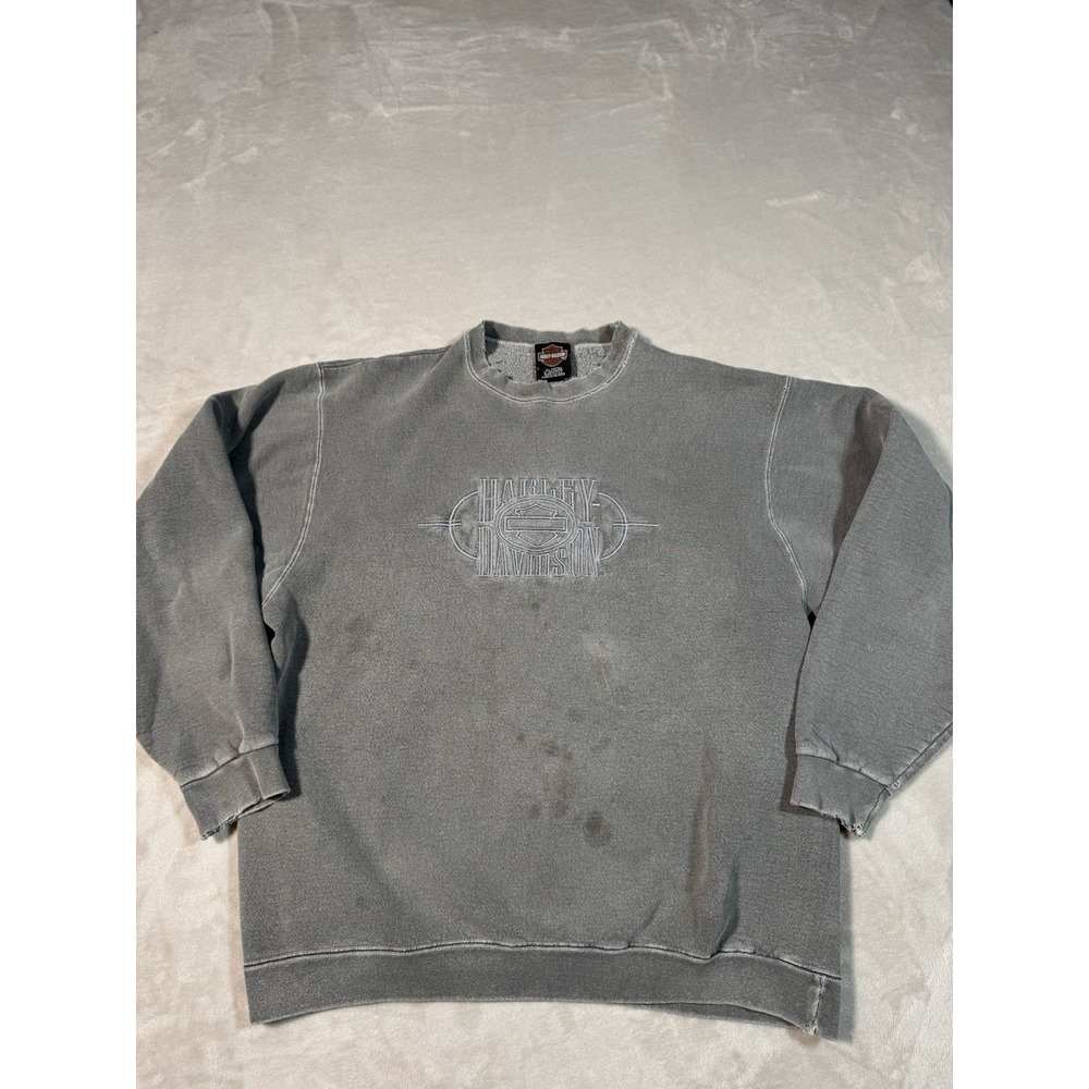 Vintage Harley Davidson Crewneck Sweatshirt Mens Large Gray Albuquerque Fade USA